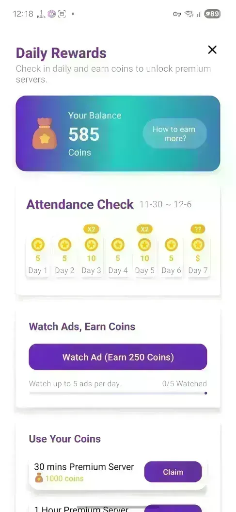 Daily Rewards • Unlock VIP Servers
